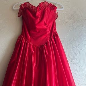 Precious moments women sheeny red ballgown prom dress